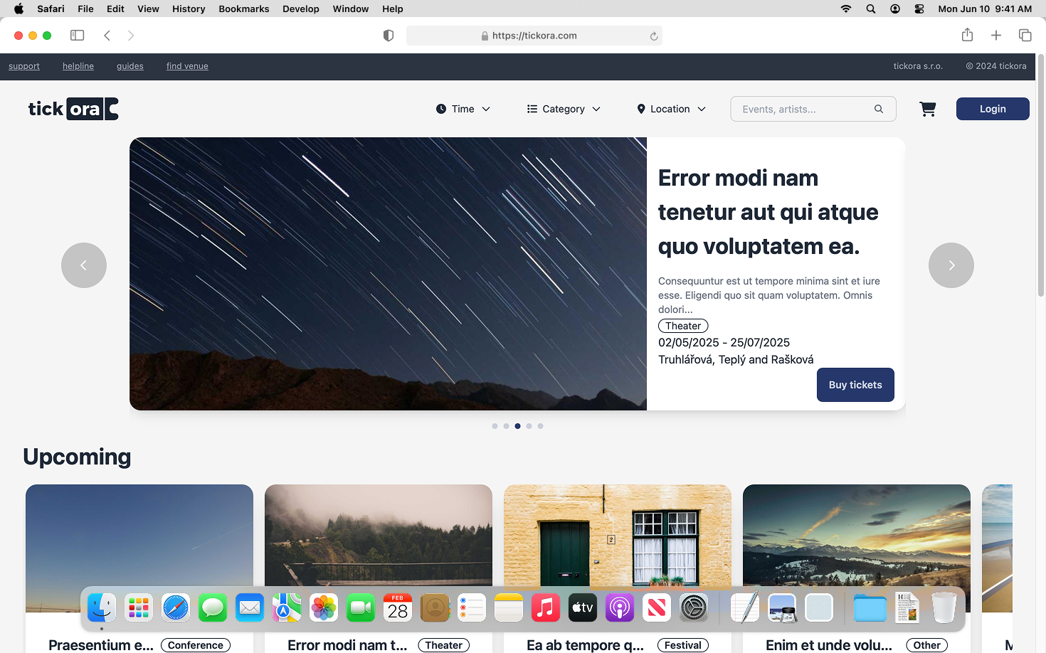 tickora homepage light mode screenshot